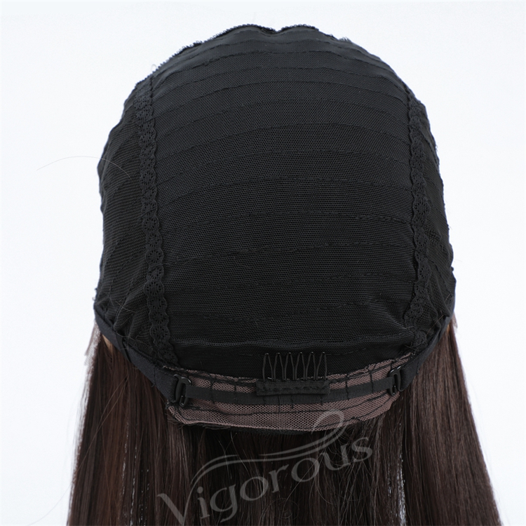 Vigorous long best free shipping wholesale color natural quality hot water silky straight synthetic invisible lace front wigs