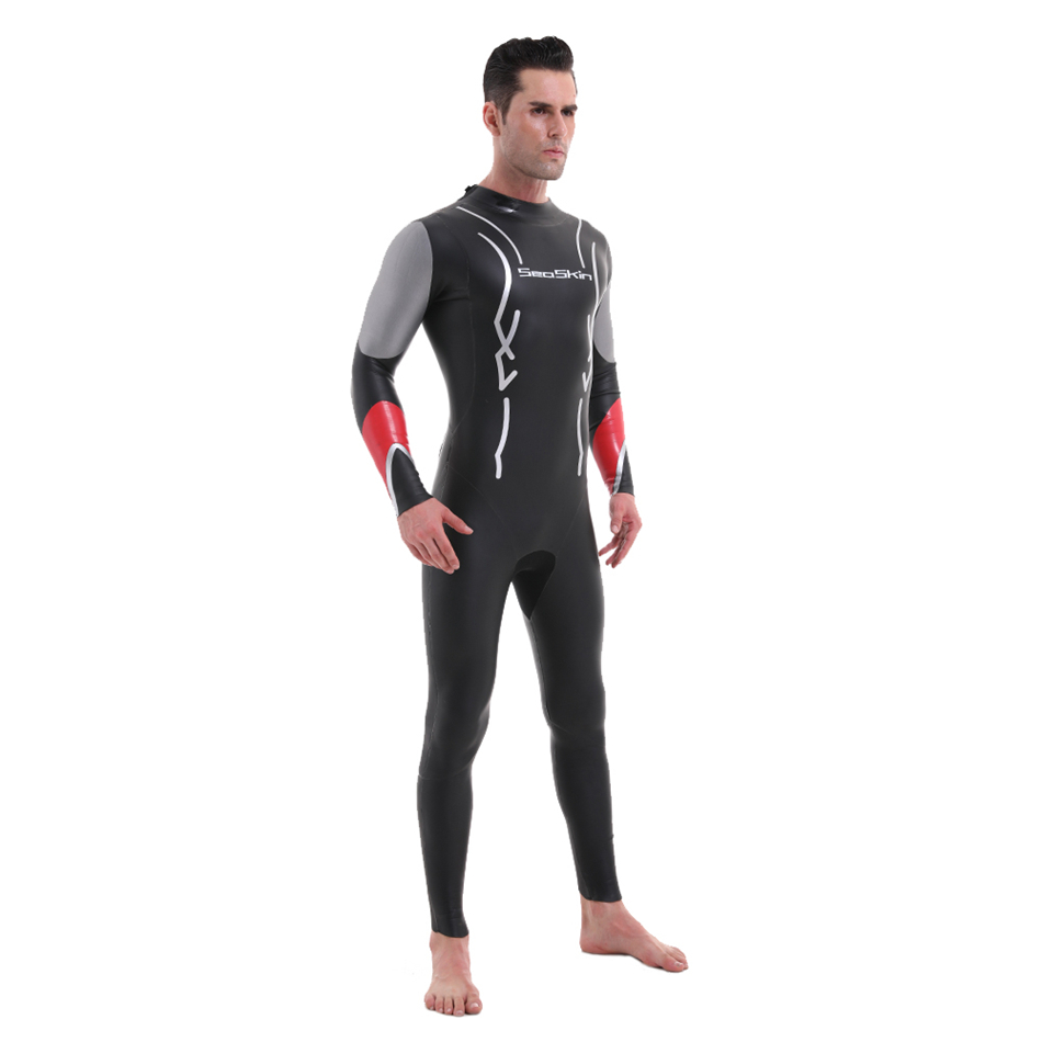 Seaskin -Herren 3mm Neopren Rücken -Zip -Triathlon -Neoprenanzüge