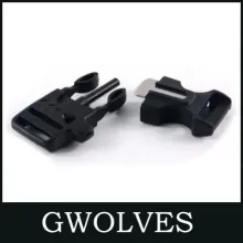 Outdoor Paracord Survival Fire Starter Whistle Buckle