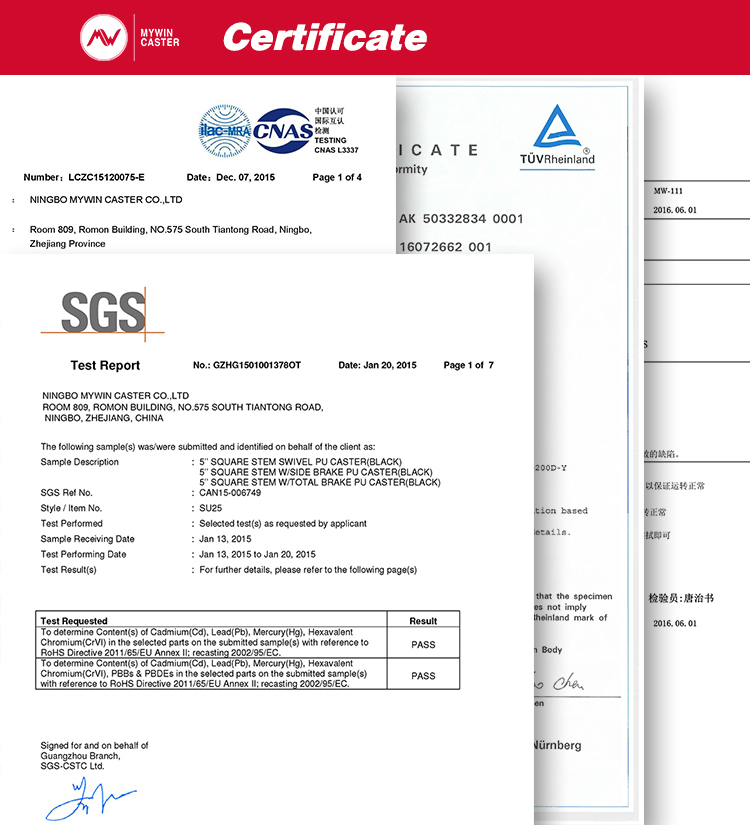 Swivel Plate PU Stainless Steel Castor