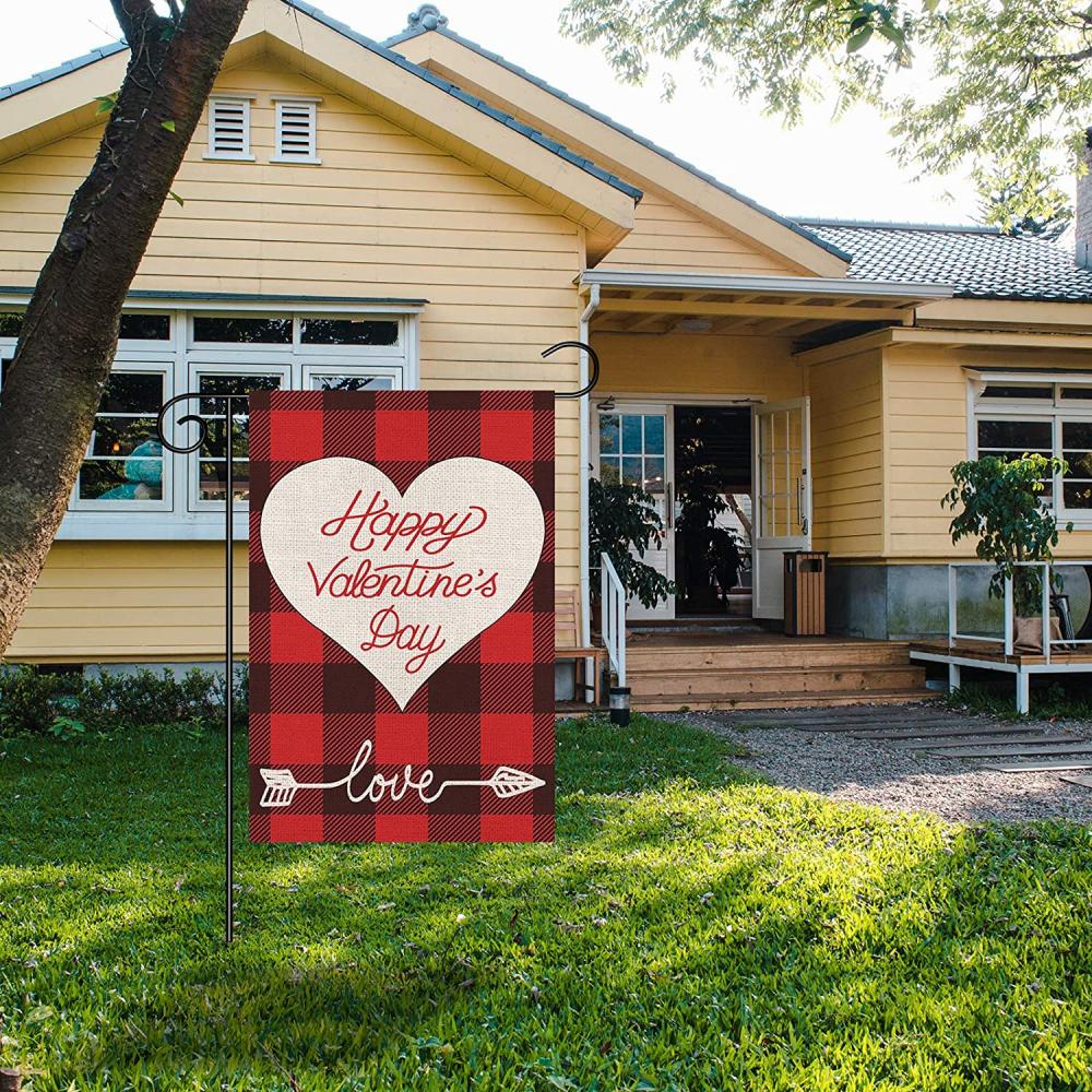 Valentines Buffalo Check Flag Garden Plaid