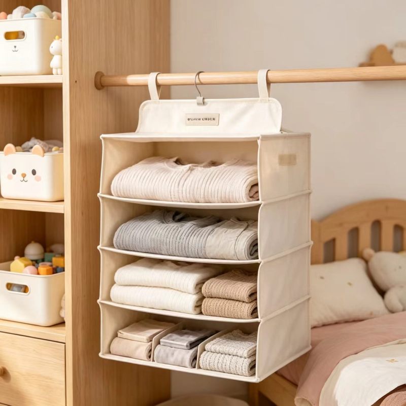 No-Drill Woven Closet Hanging Organizer