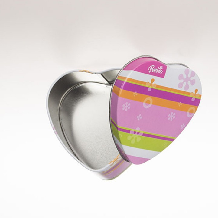 Heart shaped tin can candy can