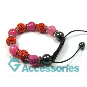 pave stone red beads shamballa bracelet latest design