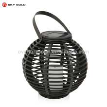 Antique Look Solar Floor Rattan Lantern Solar Rattan Candle Lamp