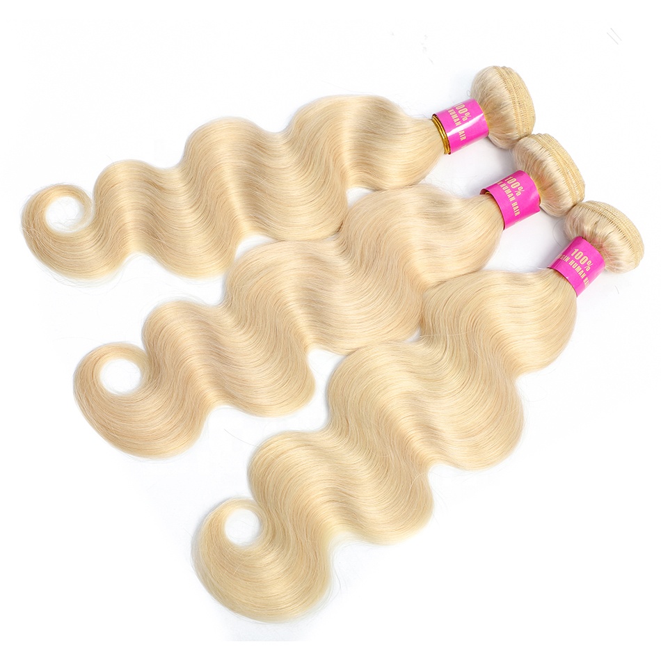 Unprocessed Wholesale Virgin Hair Vendors Body Weave 613 Blonde Virgin Human Hair Bundles With Closure