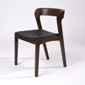 Nordic Contemporary Style Solid Trä Läder Mats Chair