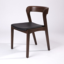 Nordic Contemporary Style Solid Wooden Leather Dining Chair