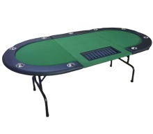 82 Inch Folding Poker Table with Folding Steel Legs