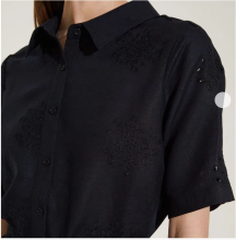 Ladies casual black short sleeve top