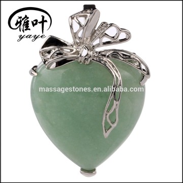 Wholesale semi precious stone heart pendant heart shape necklace