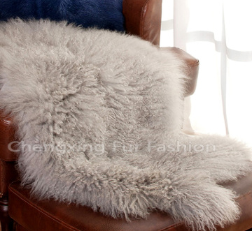 Natural Colour Real Mongolian Lamb Fur Blanket