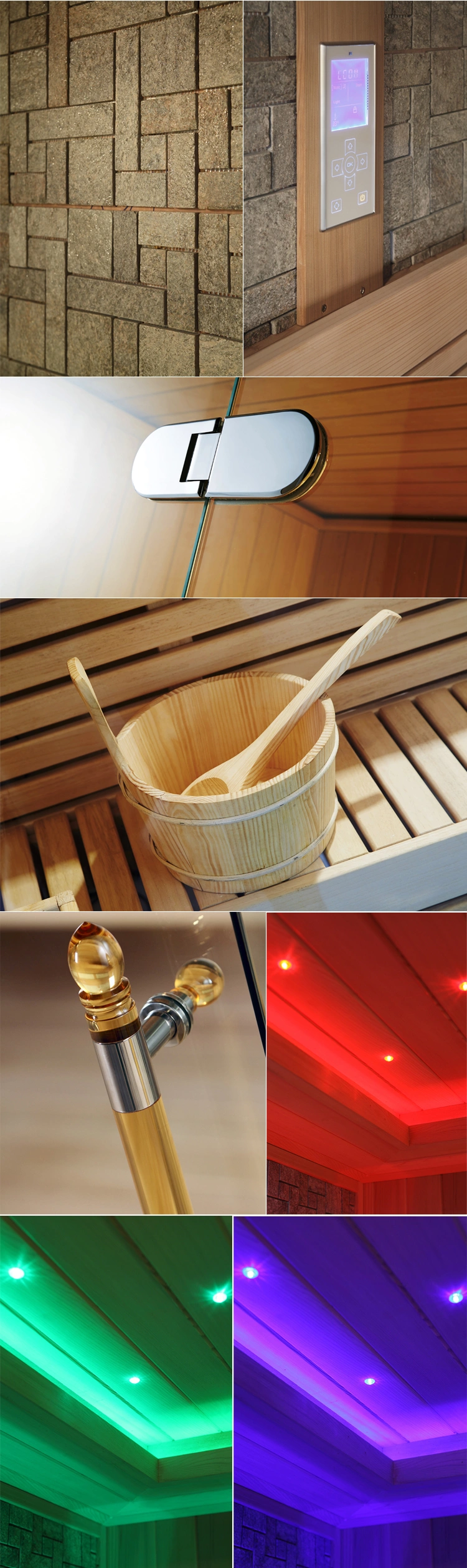 Foshan Manufacturer Charming LED Overhead Light Sauna Room Dry Steam