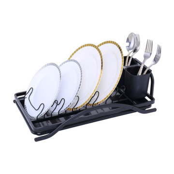 1 tier aluminum dish rack with black color