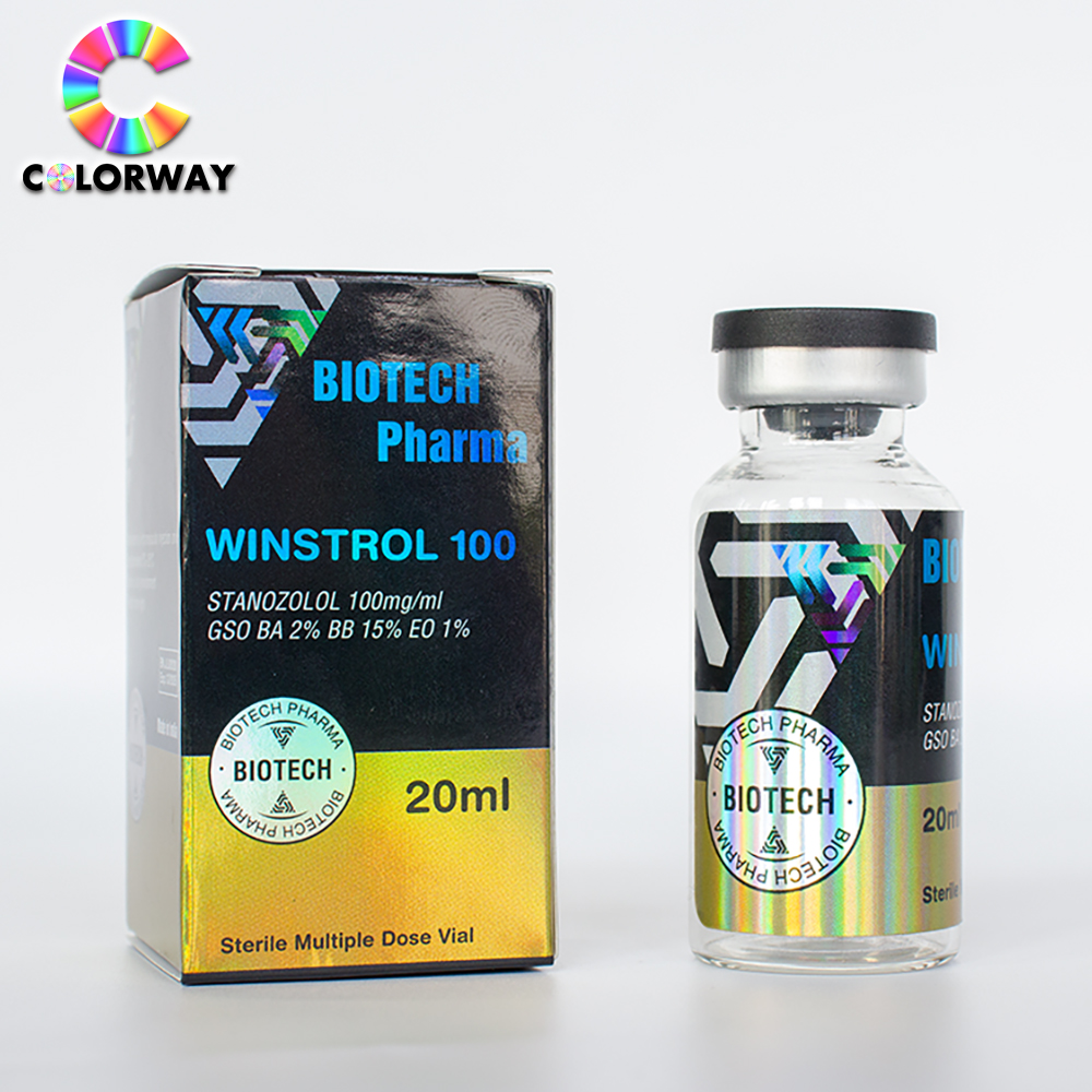 custom printing holographic vinyl 10ml hologram vial label for pharmaceutical