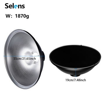 Selens 55cm Silver Beauty Dish with Grid and Bowens Mount for Flash Photography
