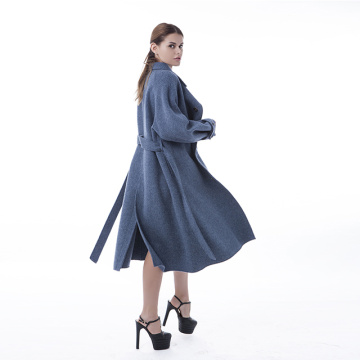 Damp ink blue cashmere coat