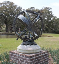 Antique casting globe abstract bronze garden sculpture