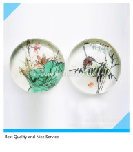 color printing Half Ball Crystal Paperweight for wedding gift