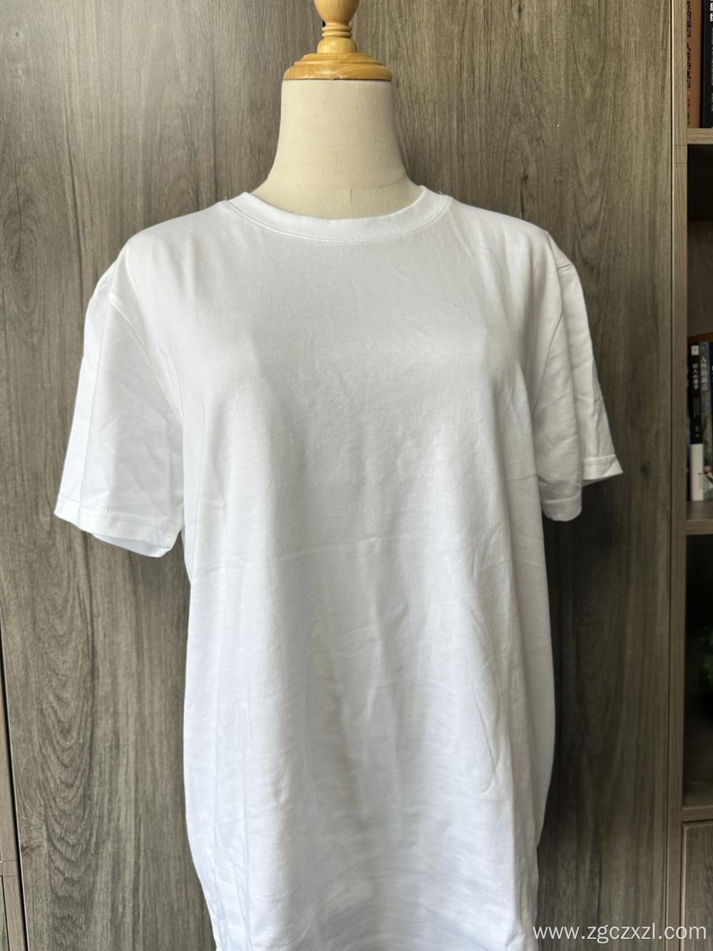 Pure cotton men's plain round neck short sleeves