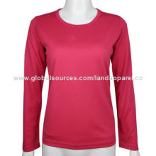 Moisture wicking T-shirt, long sleeve round neck
