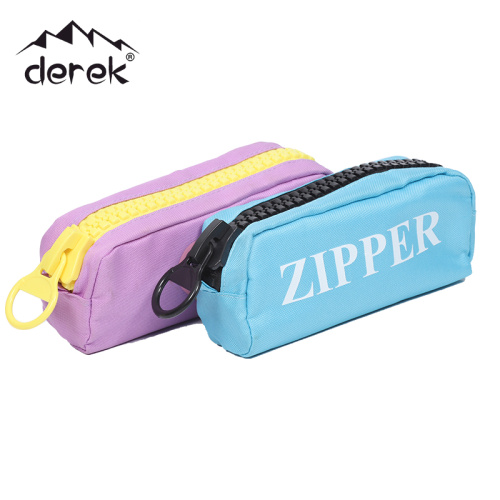 Large zipper polyester print pen bag for children