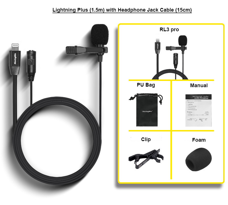 Factory Custom Lavalier Condenser Smart Microphone For Iphone Recording