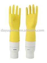 Yellow Dipped Flocklined Nitrile Household Gloves
