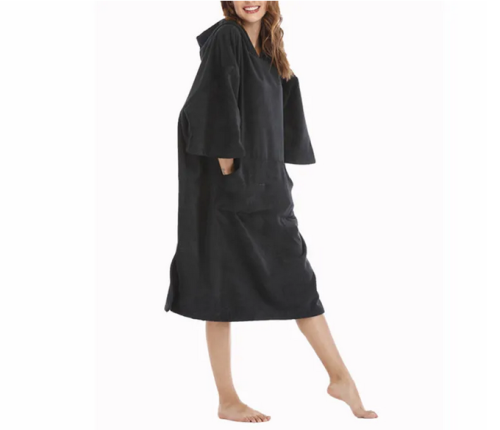 Microfiber vuxen huva surf poncho strandhandduk