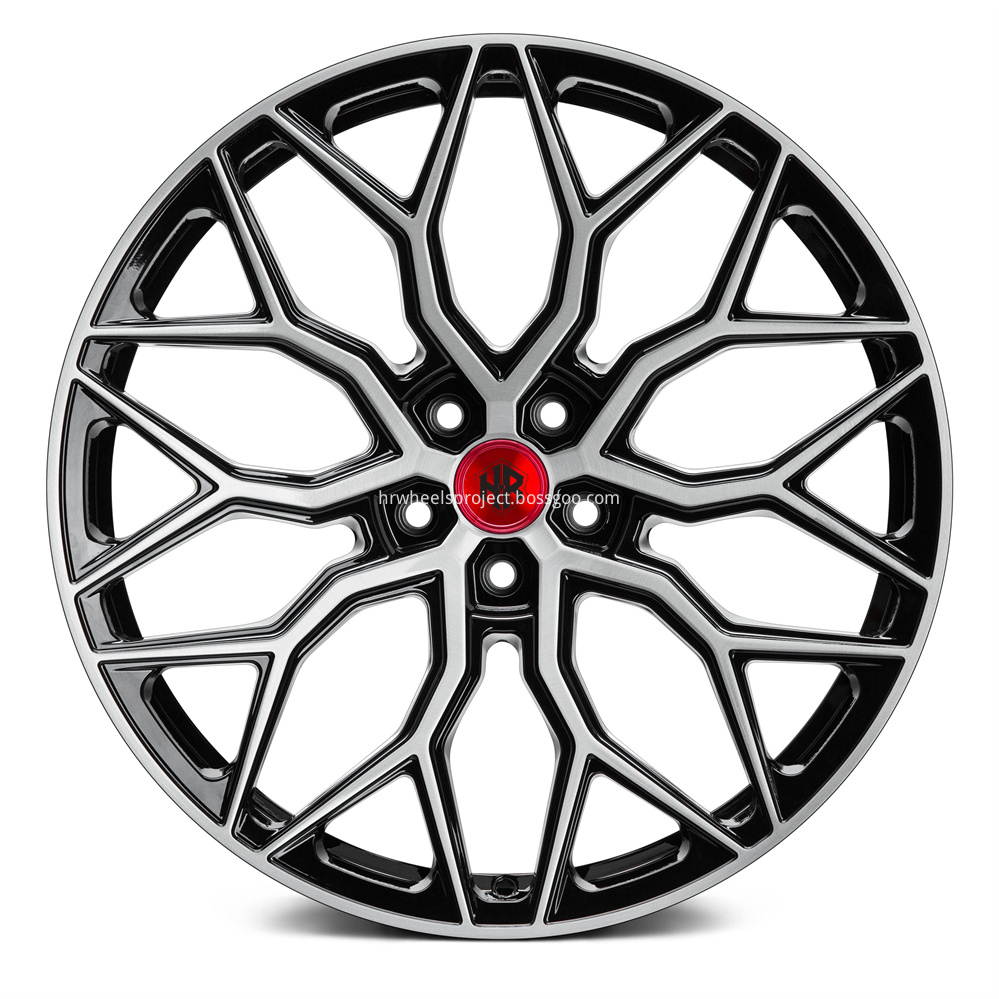 H R Tech Wheels Hr507 Gloss Black Brushed Front