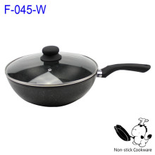 2014 promotional 3pcs forged ceramic coating nonstick induction wok pan