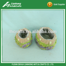 New style handmade straw ball shape planter