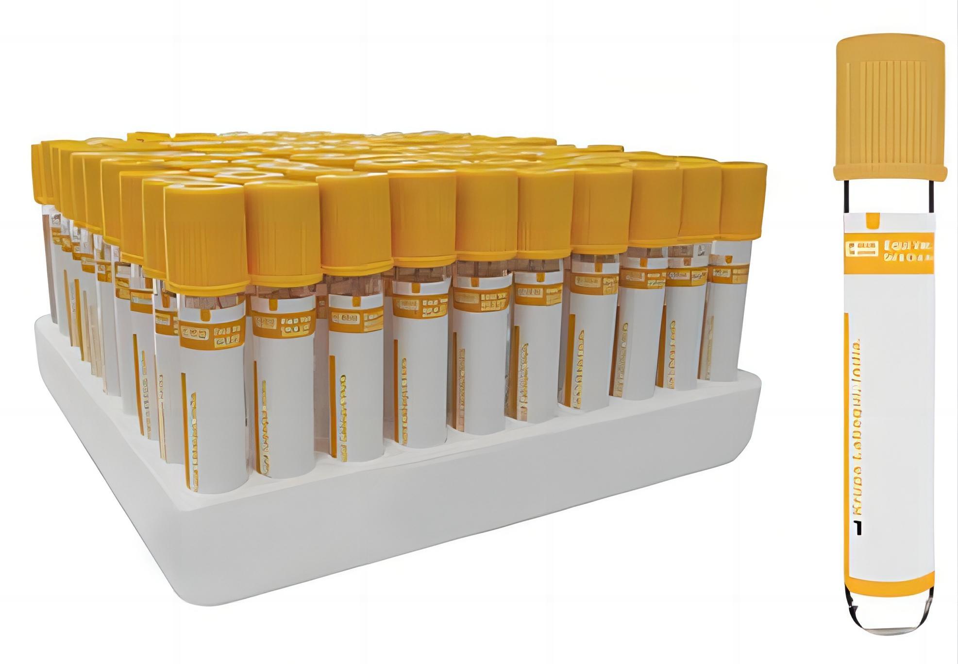 Yellow Vacuum blood collection tube