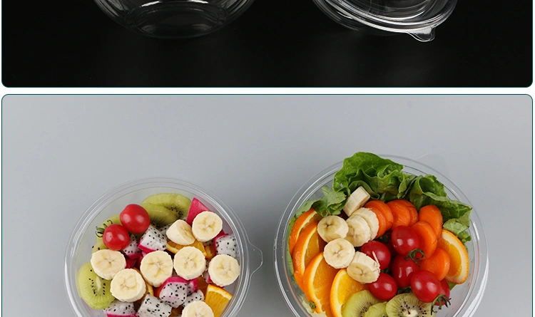 Pet Clear Plastic Compartment Take Away Salad Food Container Tray 14
