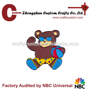 lapel pin making supplies custom metal soft enamel bear lapel pin