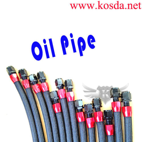 Stainless Steel Braided Hose Fuel Oil Line / 10 AN Oil Cooler Pipe Fitting