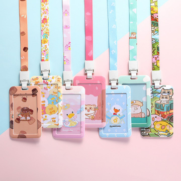 Custom School Student Cartoon Plastic Lanyard Card Holder