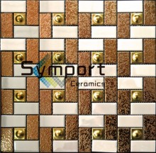 Glass and stone mosaic,metallic mosaic tile