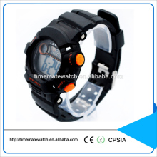 Design Made Black Sports Men Watch Double Movement Movt Analog Digital Silicone Watch