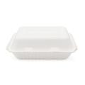 600ml Greaseproof Microwavable Bagasse Biodegradable Sandwich Togo Container Take Away Food Packaging Paper Bento Lunch Box