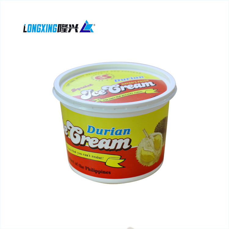 1000ml Round Plastic butter margarine cup with Printed Lid