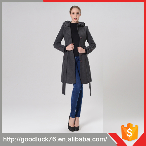 Classic Ladies Winter Cashmere Wool Pant Coat Style