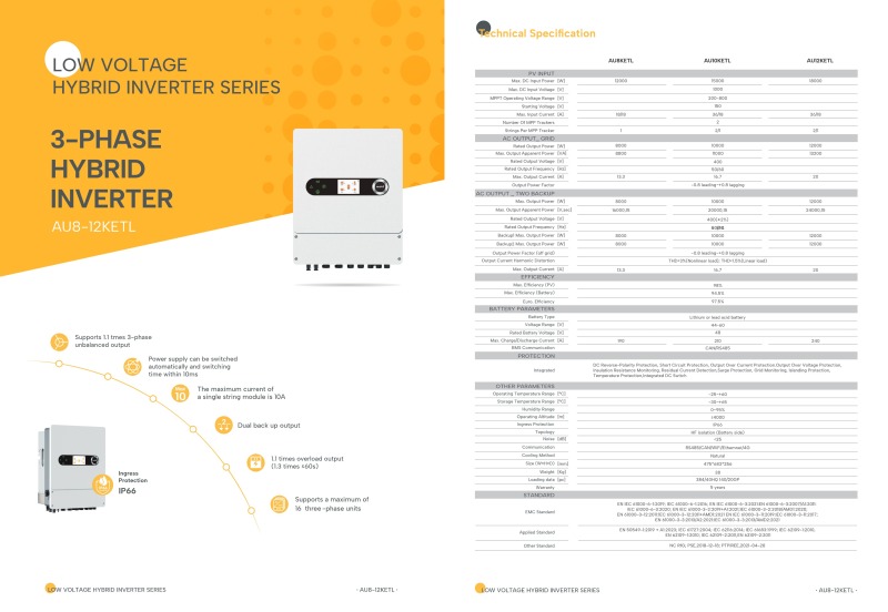 Low voltage three-phase Energy storage inverter