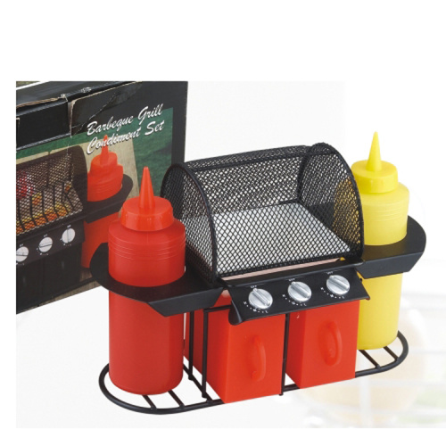 6pcs grill chicken plastic BBQ condiment set