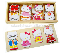 Wooden 3D Hello Kity puzzle educational toy for kids