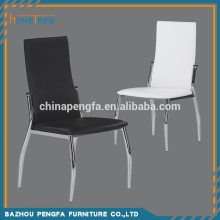 Classic high back PU dining chair, metal dining chair