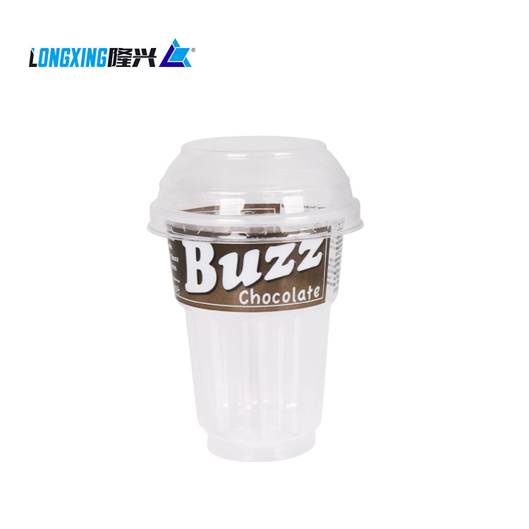 2018 new design plastic ice cream cup with lid