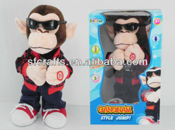 Electrical plush monkey toy,dancing gangnam style
