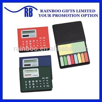 PU cover Memo sticky note pads with calculator