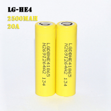 LG HE4 2500mah Rechargeable 18650 Lithium Cell